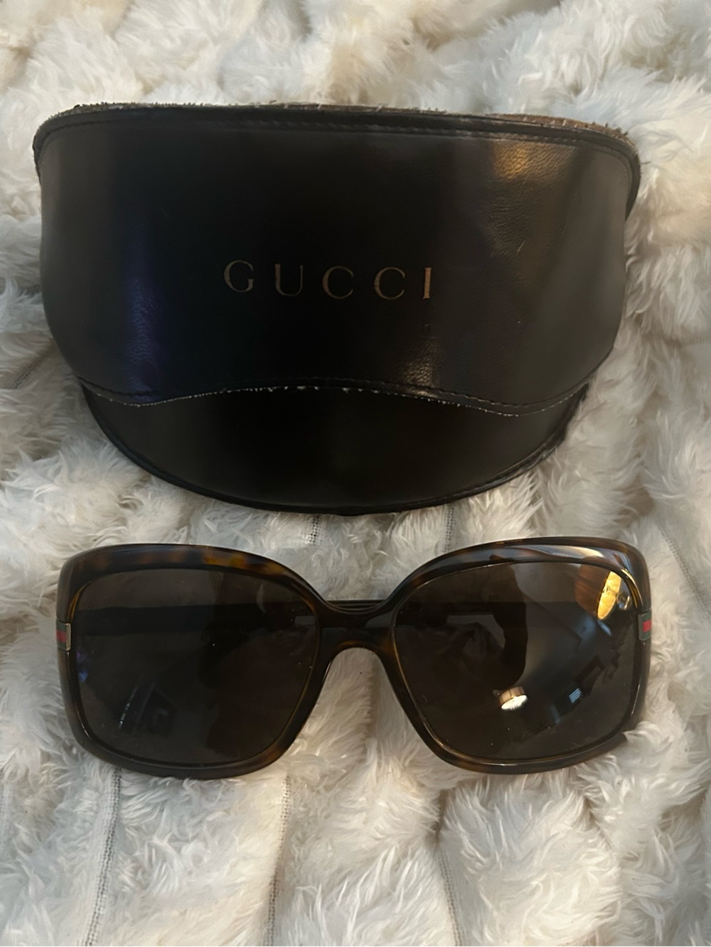Gucci Tortoiseshell Brown Oversized Women's Sunglasses